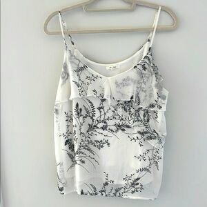 Maurice’s Floral Print White and Black Women's Camisole Top size L